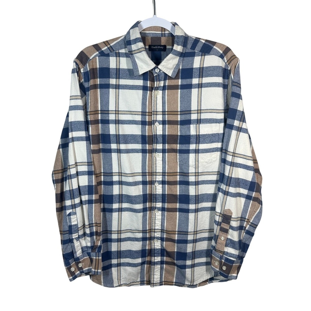 Double Pump Men's Large Long-Sleeve Button-Down Shirt | Classic‎ Casual Staple